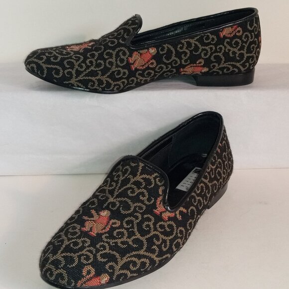 CAROLE LITTLE Women's Sz 8 Tapestry Flats with Monkeys - Picture 1 of 9